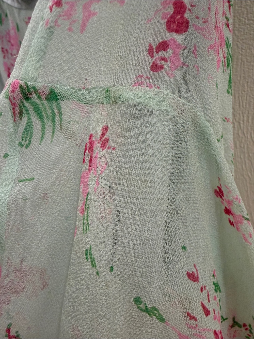Vintage Abercrombie & Fitch Y2K Floral Ruffle Skirt 100% Silk - Picture 13 of 15